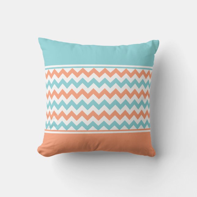 Coussin décorateur élégant Chevron & Monogram (Recto)