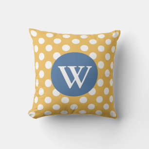 Coussin décorateur élégant Polka Jaune Doré