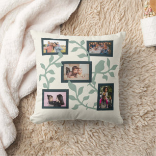 Coussin décoratif à collage de photos de famille «