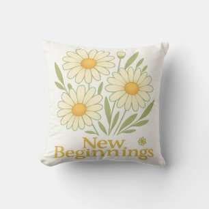 Coussin décoratif à fleurs de marguerite Nouveaux
