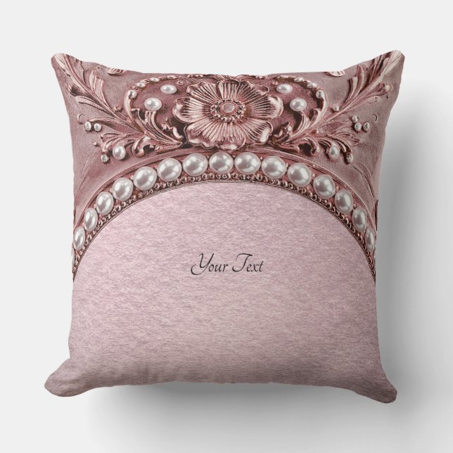 Coussin décoratif à fleurs roses (Recto)