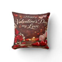 Coussin décoratif 'À jamais votre Saint-Valentin'