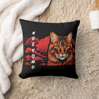 Coussin décoratif à motif de chat mignon pour les