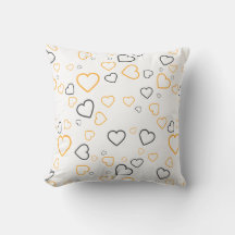 Coussin décoratif à motif de cœurs heureux gris ja