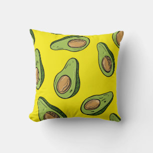 Coussin décoratif à motif de joli avocat - Jaune v