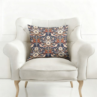 COUSSIN DÉCORATIF À MOTIF FLORAL BOHÈME VINTAGE