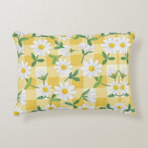 Coussin décoratif à motif floral de marguerite en 