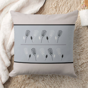 Coussin décoratif à motif floral et feuilles Tons 