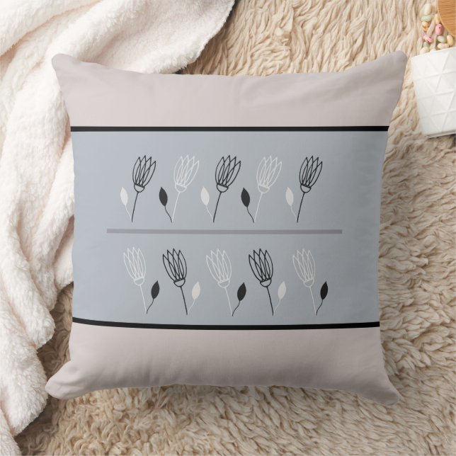 Coussin décoratif à motif floral et feuilles Tons  (Couverture)