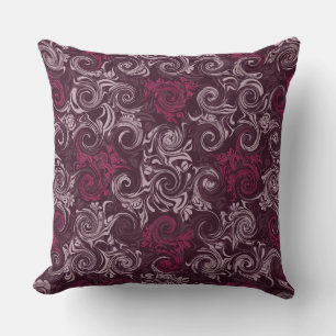 Coussin décoratif à motif floral vintage Red Curls