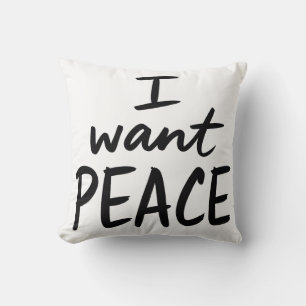 Coussin décoratif à motif « Je veux la paix »