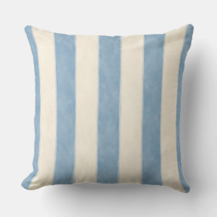 Coussin décoratif à rayures bleues