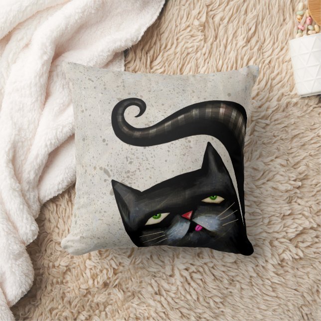 COUSSIN DÉCORATIF ART CHAT NOIR (Couverture)