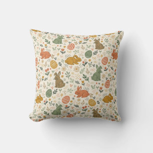 Coussin décoratif avec de mignons lapins de printe