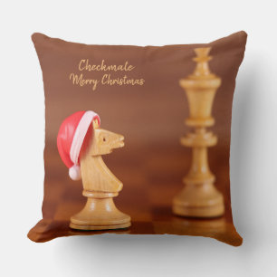 Coussin décoratif avec image d'échecs pour Noël