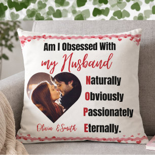 Coussin décoratif avec photo drôle de couple roman