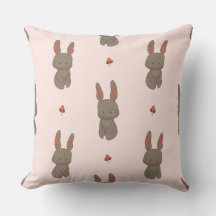 Coussin décoratif Blush Woodland Bunny & Mushroom