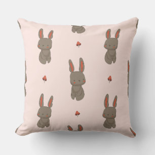 Coussin décoratif Blush Woodland Bunny & Mushroom