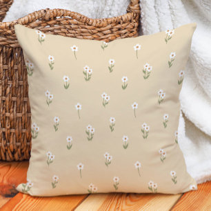 Coussin Décoratif Boho Ditsy Floral Cottagecore Neutre