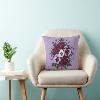 Coussin décoratif - Bouquet de Violettes Throw Pillow