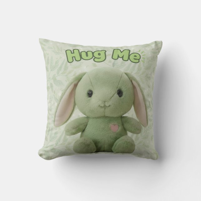 Coussin décoratif "Câlins-moi mon lapin" (Recto)