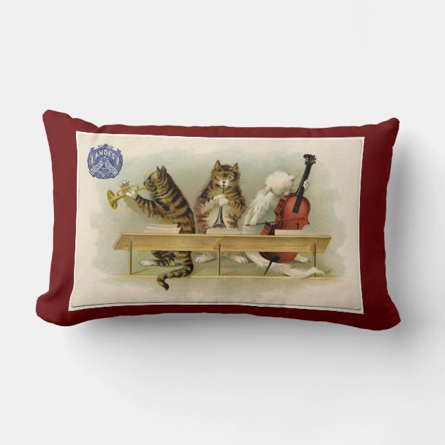 Coussin décoratif "Chat et violon" (Recto)