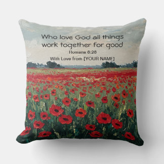 Coussin décoratif chrétien personnalisé Romains 8: