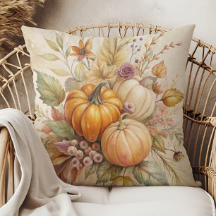Coussin décoratif citrouilles et baies de l'automn