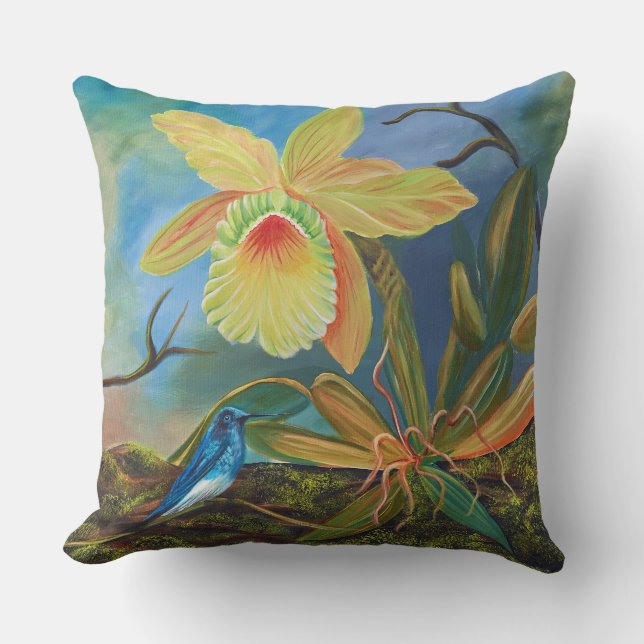 Coussin décoratif colibri (Recto)