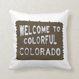 Coussin décoratif coloré de signe bienvenu du