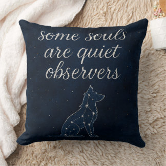 Coussin décoratif constellation du loup indigo cél