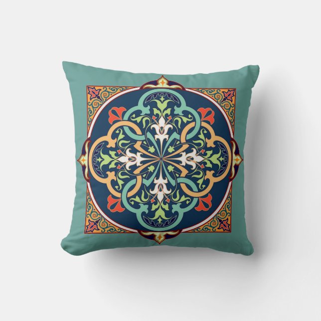 Coussin décoratif d'art persan de l'Islam (Recto)