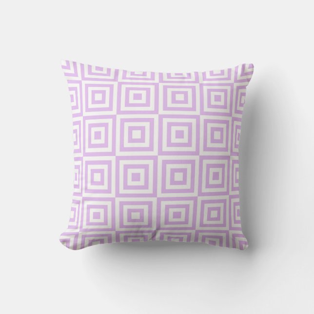 Coussin décoratif de carrés blancs de lavande (Recto)