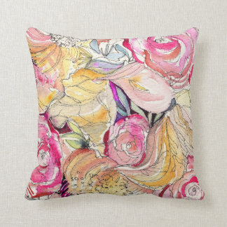 Coussin décoratif de fleurs au néon