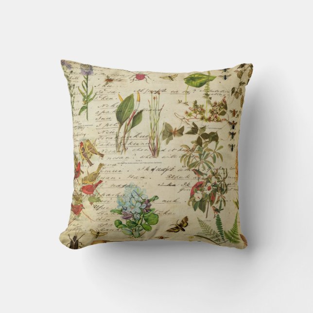 Coussin décoratif de jardins botaniques (Recto)