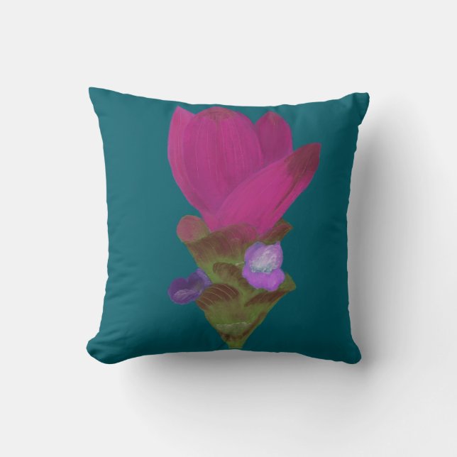 Coussin décoratif de la tulipe de Siam violet (Recto)
