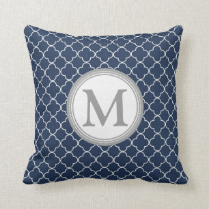 Coussin décoratif de monogramme de Quatrefoil de