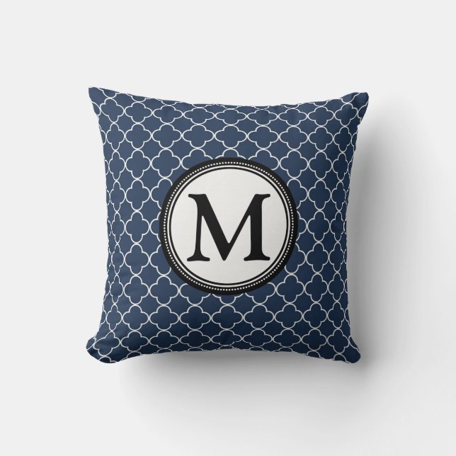 Coussin décoratif de monogramme de Quatrefoil de (Recto)