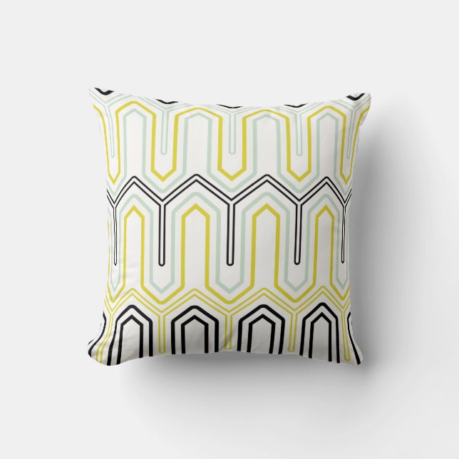Coussin décoratif de Motif géométrique et jaune (Recto)