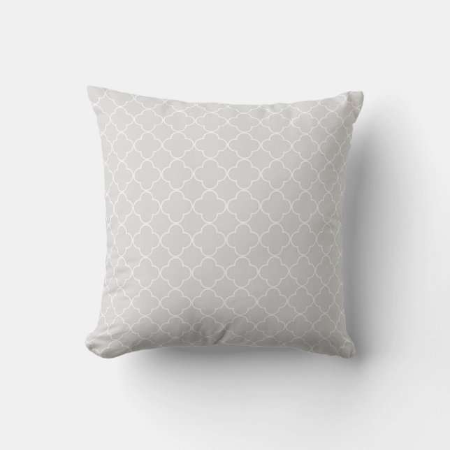 Coussin décoratif de motif gris de Quatrefoil (Recto)
