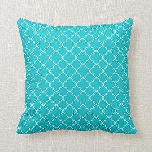 Coussin décoratif de motif turquoise de Quatrefoil