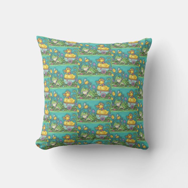 COUSSIN DÉCORATIF DE PAQUES FROG & DUCK PRINCE (Recto)