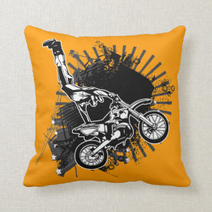 Coussin décoratif de pullover grunge de vélo de