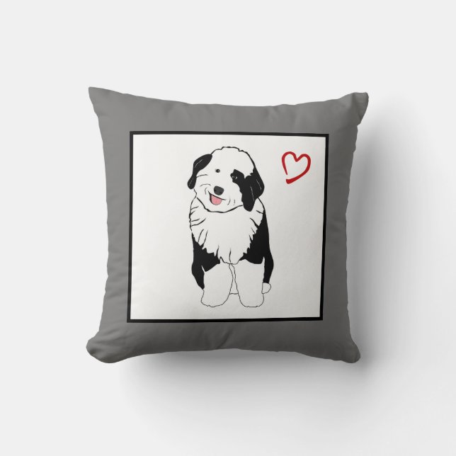 Coussin décoratif de Sheepadoodle (Recto)