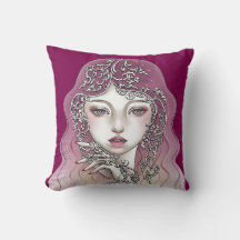 Coussin décoratif Déesse des plantes rose
