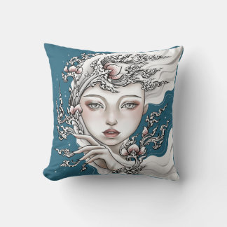 Coussin décoratif Déesse du lotus bleu