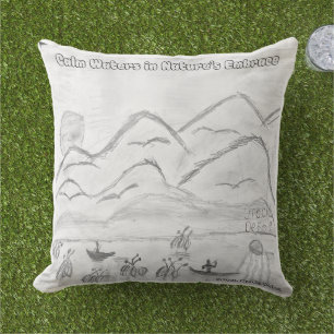Coussin décoratif 'Eaux Calmes dans l'Étreinte de
