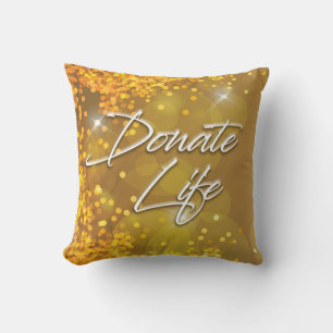 Coussin Décoratif Élégant Or Noël Faire don de vie