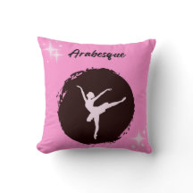 Coussin décoratif en arabesque de ballet