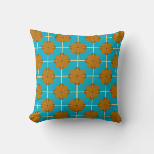 Coussin décoratif en carreau floral Retro Terra Bl